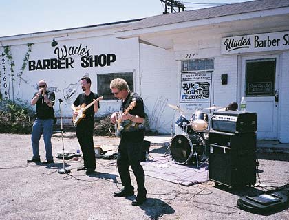 Mark with the Quazimojo Blues Band and BJ