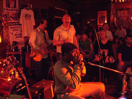Mark jams with Terry 'Harmonica' Bean at Red's Lounge - Clarksdale, MS