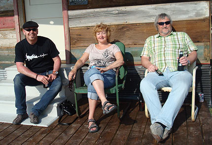 Mark, Jan and Derek on the porch of the 482 Shack.