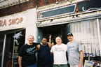 Mark, Eric, Jeff and Rick with Jimbo Mathus waving from the studio door